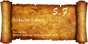 Sikula Fanni névjegykártya