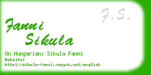 fanni sikula business card